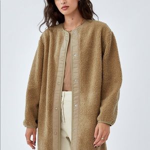 Long Sherpa-liner jacket - Wilfred Free in Tannin